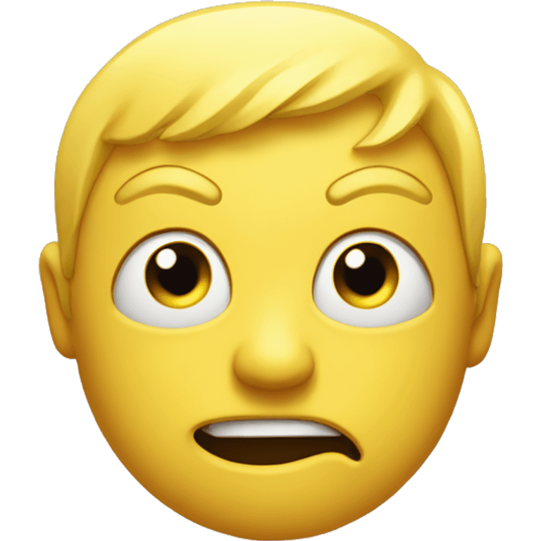 yellow face with a detailed uncanny,  warped, and energetic emotion emoji