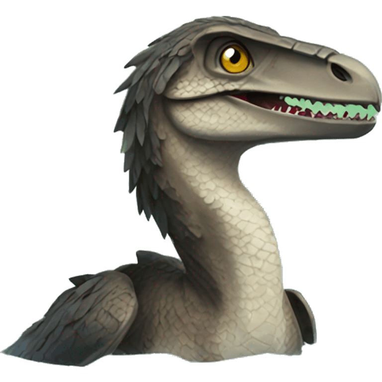 A raptor swimming in a lake emoji