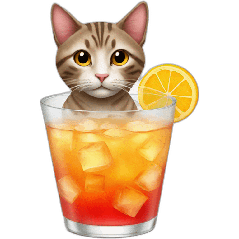 cat in a cocktail emoji