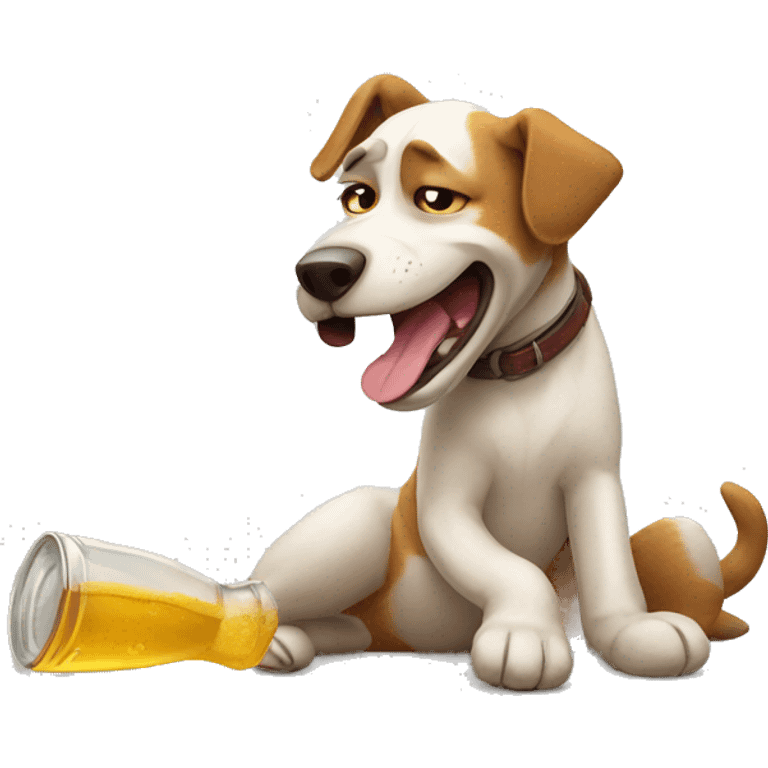 Drunken dog emoji