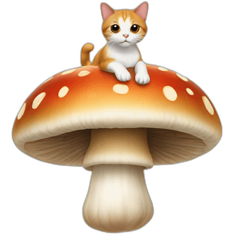 cat flying in a mushroom emoji