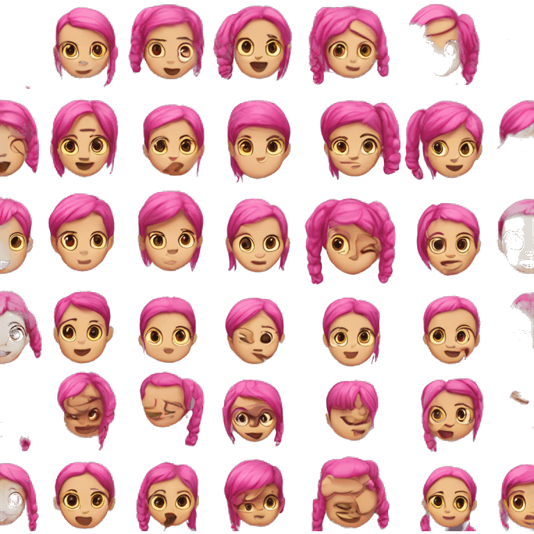 memoji-pinkhair-pigtails emoji