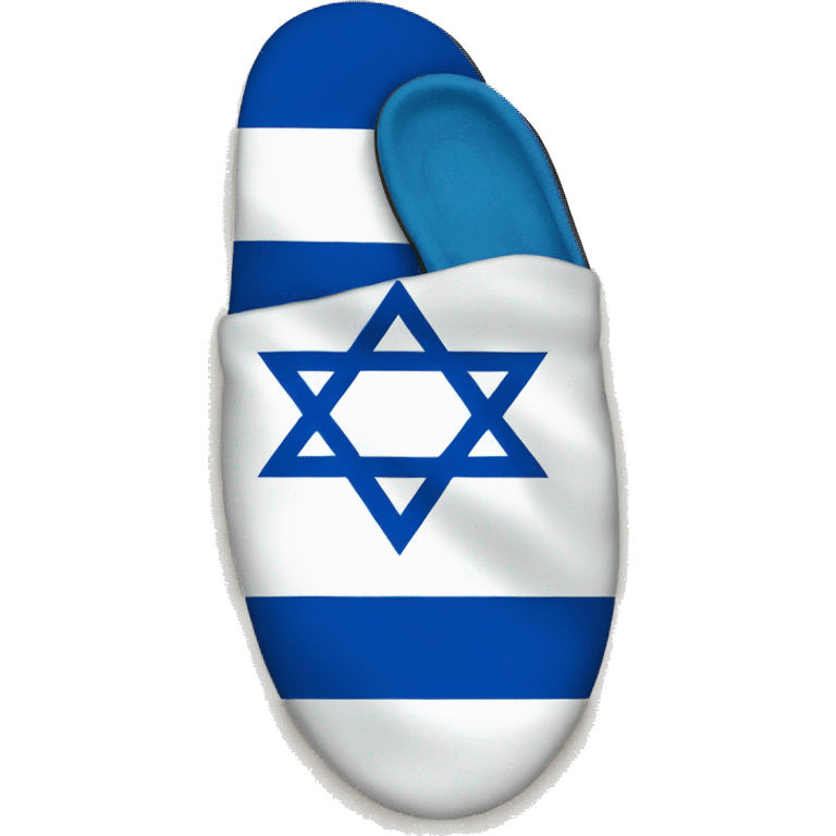 a slipper on the israeli flag emoji