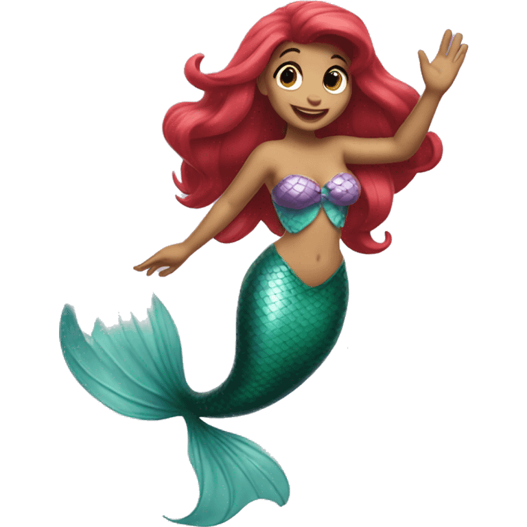 ariel mermaid waving emoji