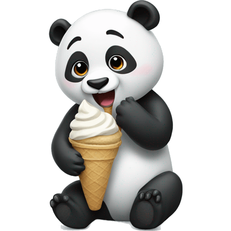 Panda eating ice cream emoji