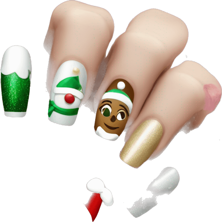 Chistmas nails emoji