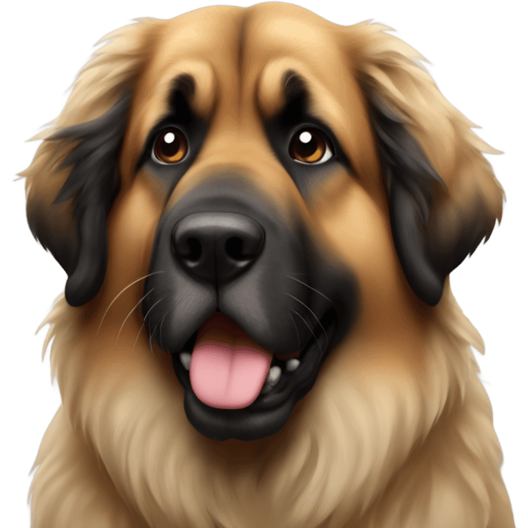 Leonberger making a kiss emoji