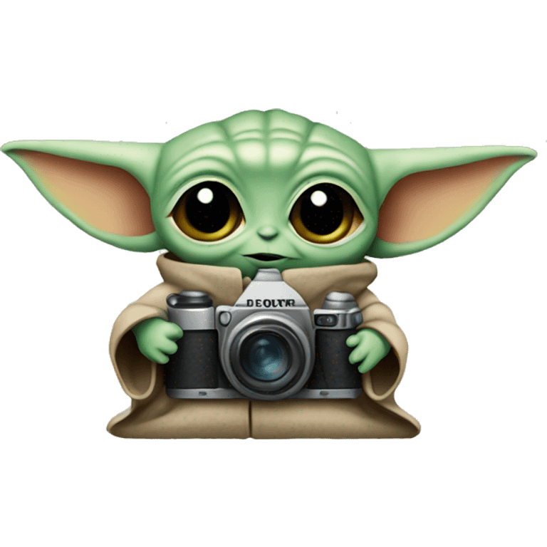 
baby yoda holding a camera emoji