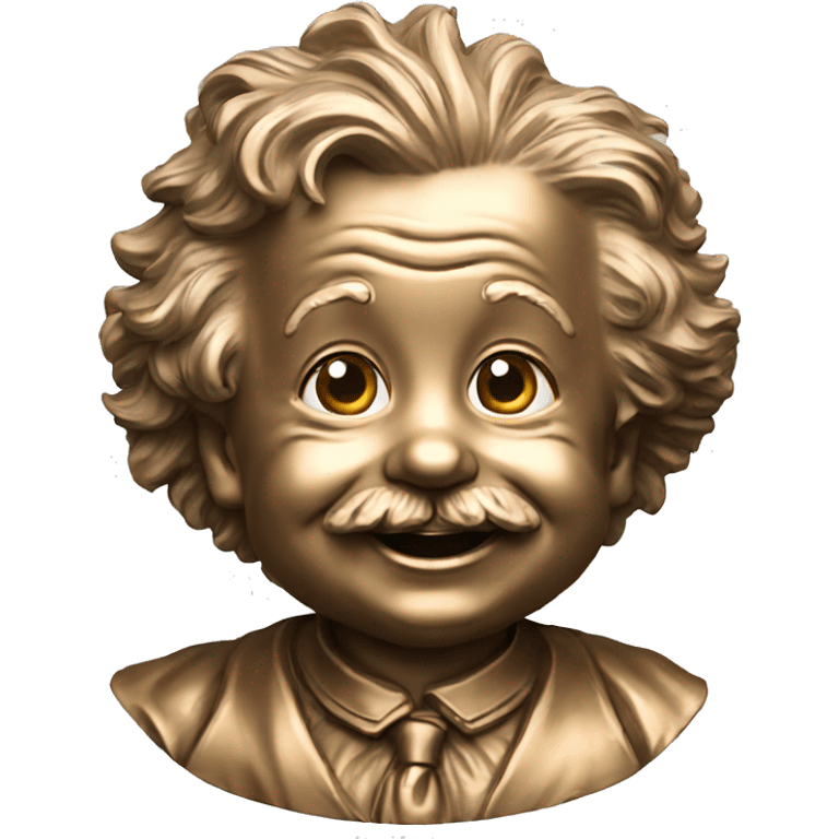 albert einstein happy baby face bronze medal emoji