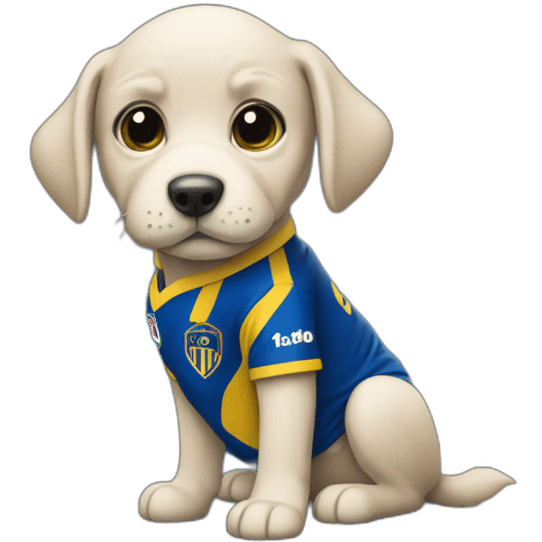 Puppy with a boca juniors shirt without sponsor and without number emoji