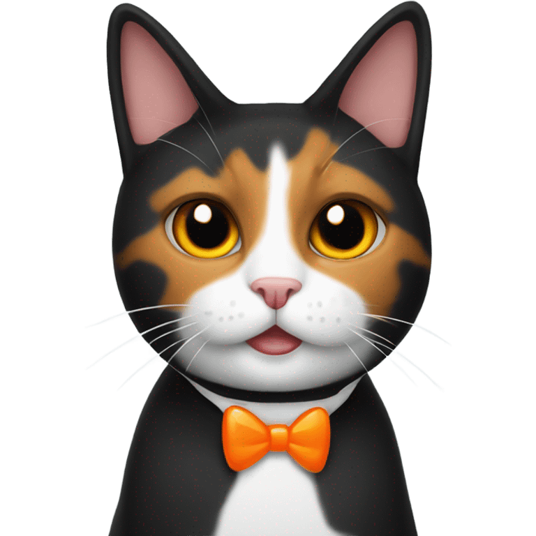 tuxedo cat with orange jello on head emoji