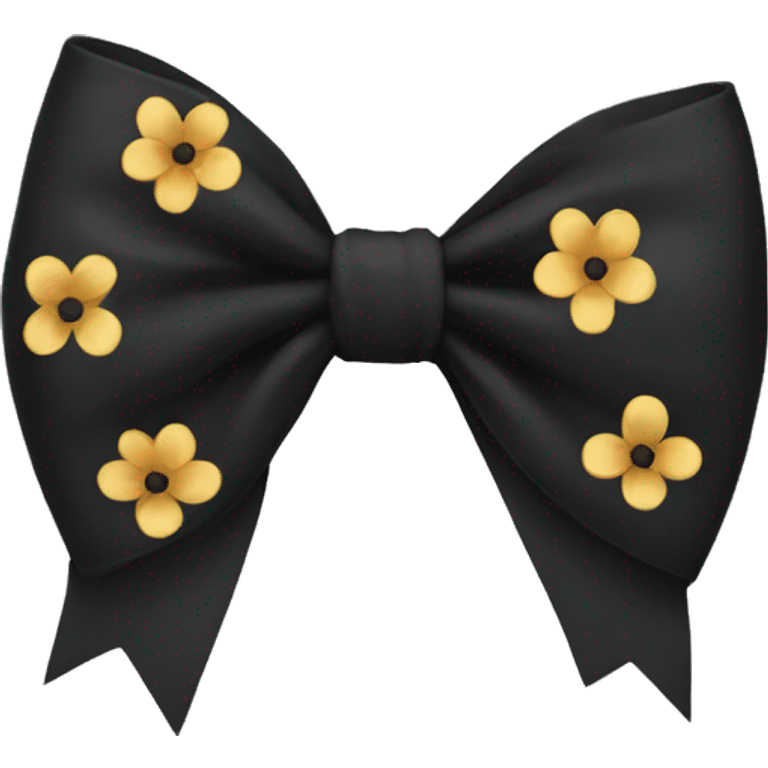 Black Flowers Bow emoji