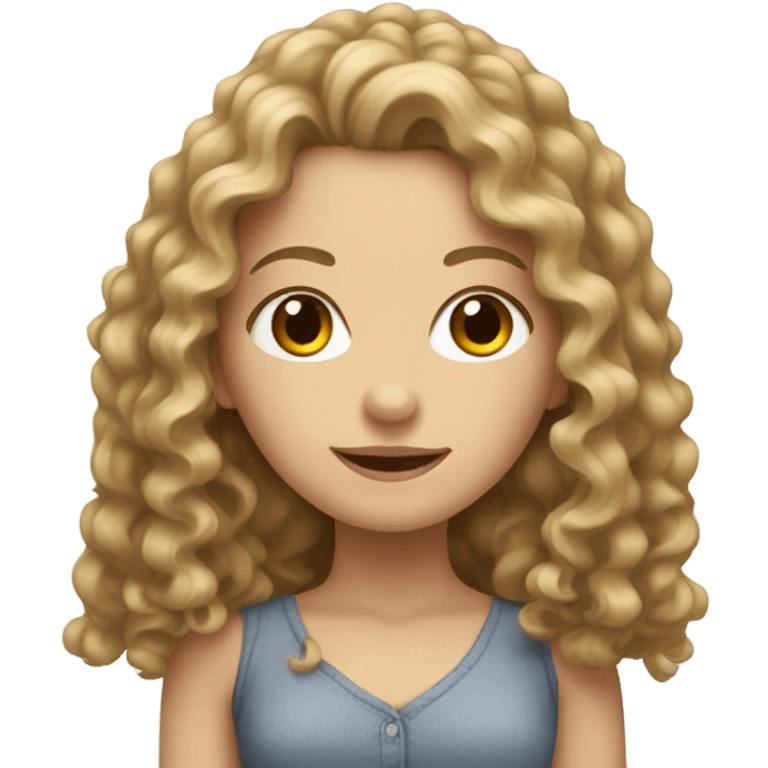 a white girl with long curly hair  emoji