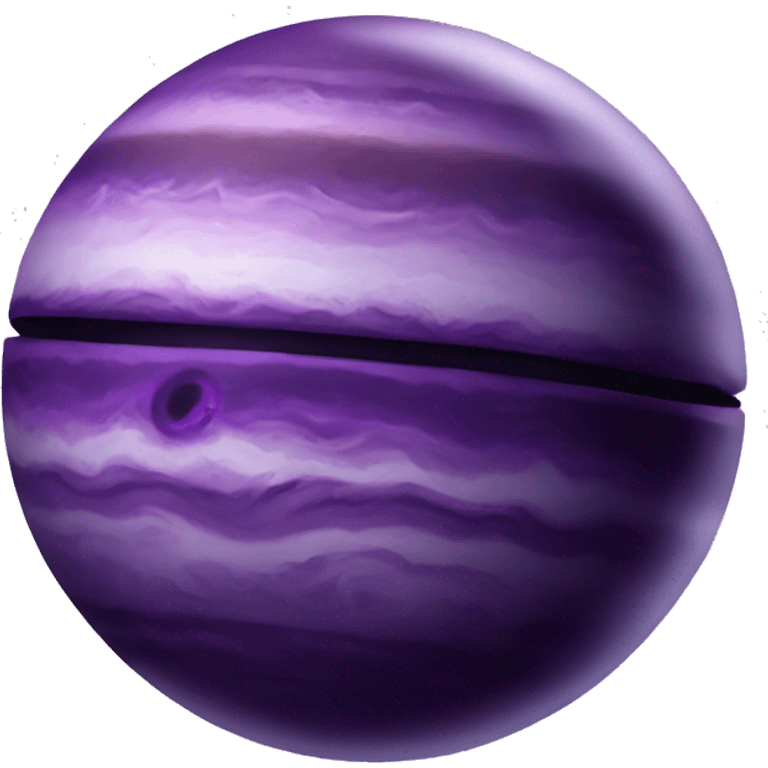 Purple planet with similar features of Jupiter and saturn , realistic with no face, theme of love emoji