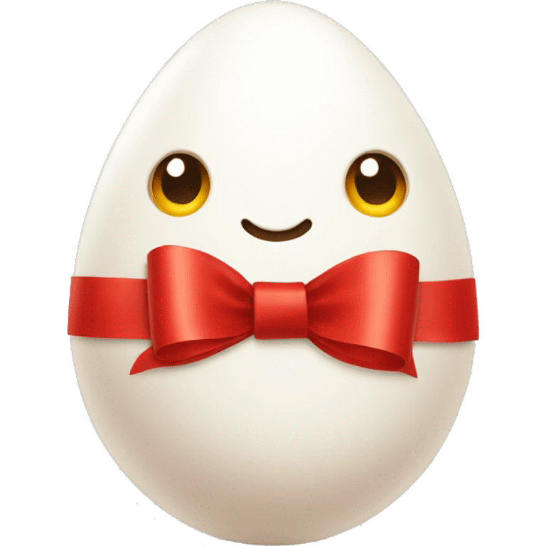 egg with a red ribbon on its head emoji