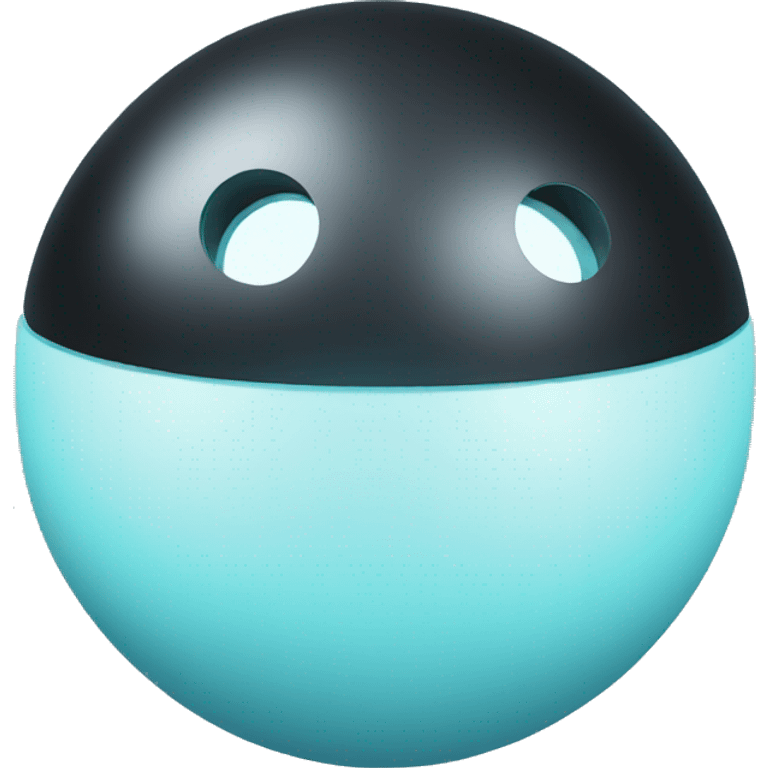 Black latex sphere with a light blue lock on it emoji