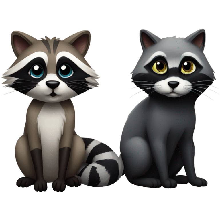 Raccoon and cat  emoji