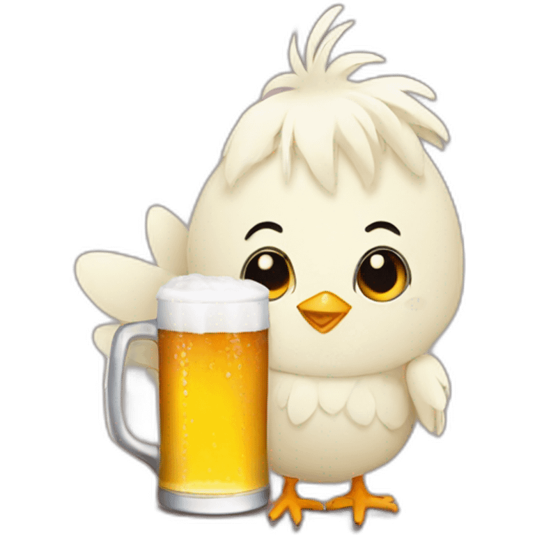 chick with beer  emoji