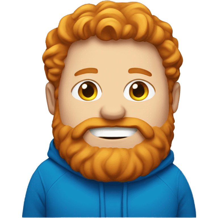 A fat ginger with a beard and blue hoodie emoji