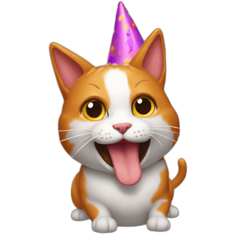 party cat with spinning hotdog emoji