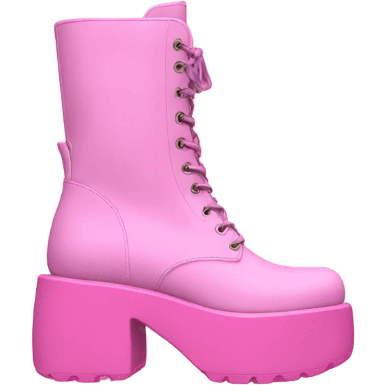 Platform UNIF boots pink emoji