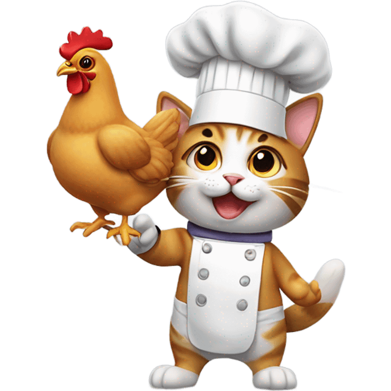 Cat chef with chicken wing  emoji