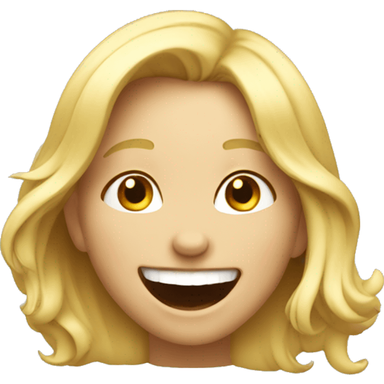 Blonde laughing girl emoji