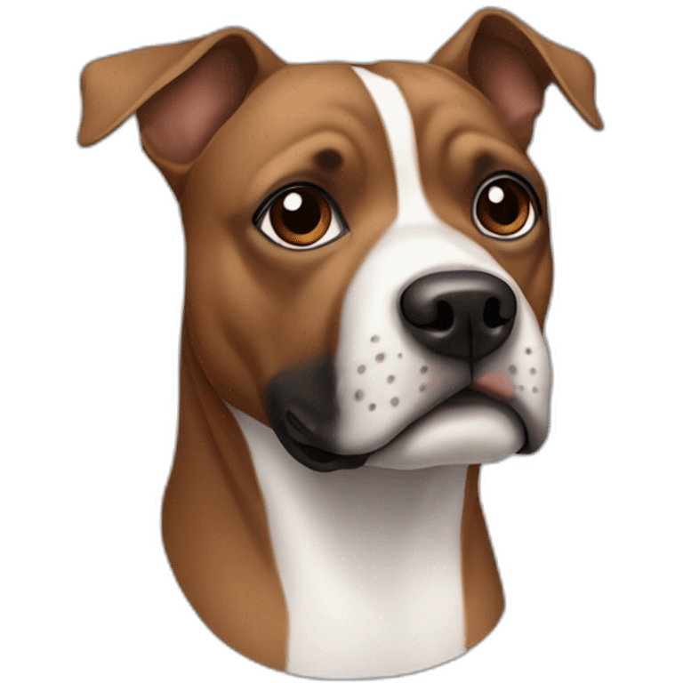 brown pitbul with black and white snout emoji