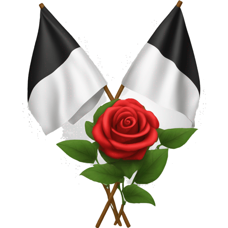 emoji white flag with 3 red roses on a black circle  emoji