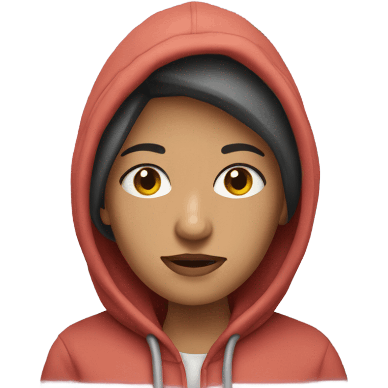 Elke Gill wearing a hoodie  emoji