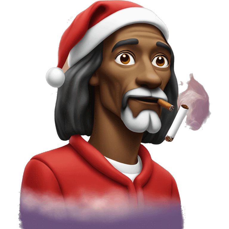 snoop dog smoking with santa emoji