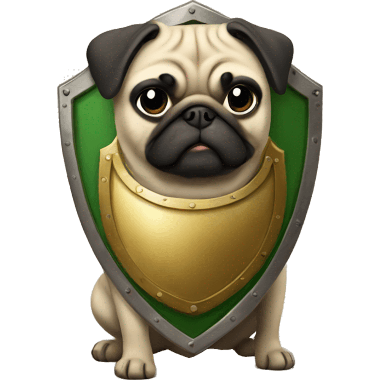 pug with a shield emoji