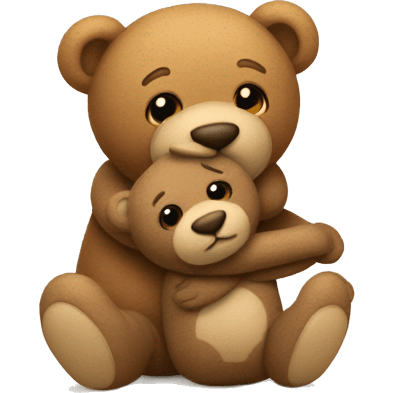 Teddy hugging another teddy emoji