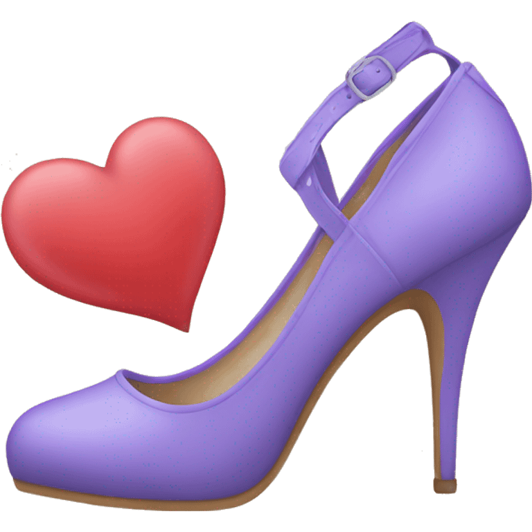 women's shoes with a heart emoji