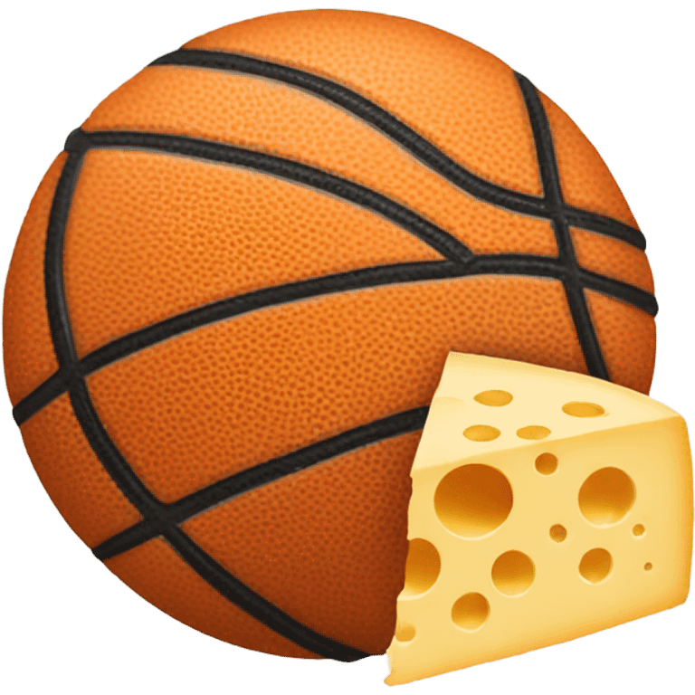 Basketball eating cheese emoji