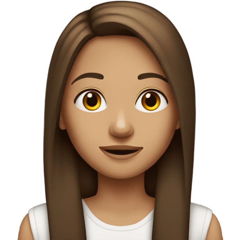 girl in a straight long brown hair  emoji