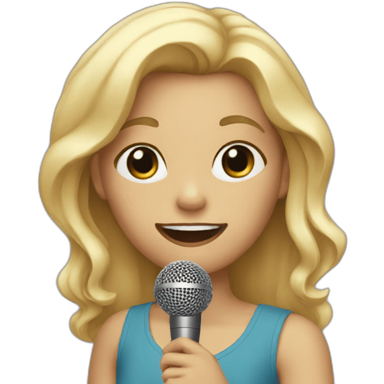 Blonde girl singing emoji