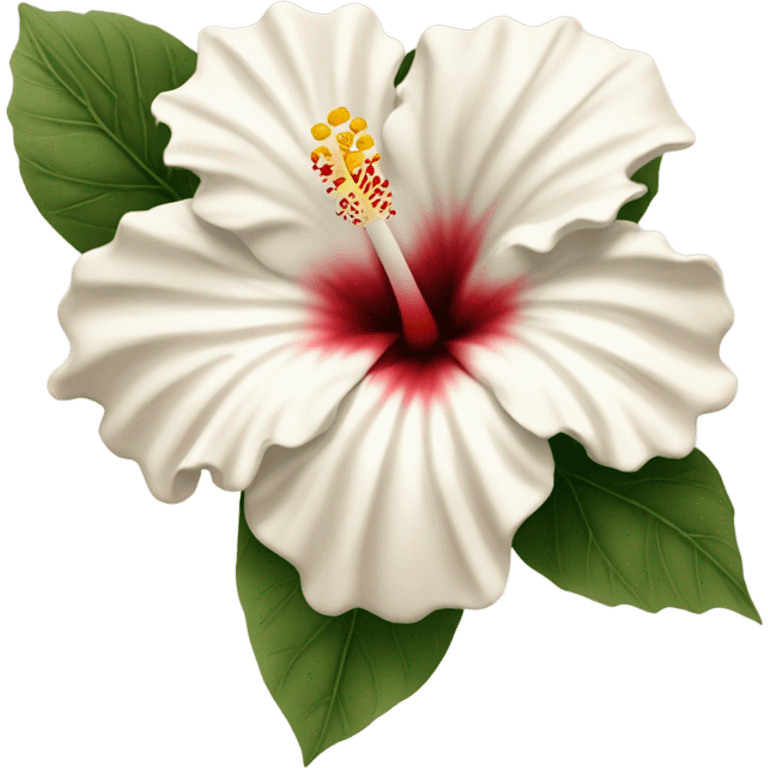 white and beige hibiscus flower  emoji