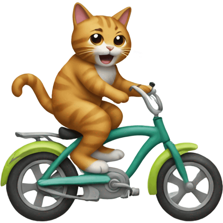 Cat riding a bike emoji