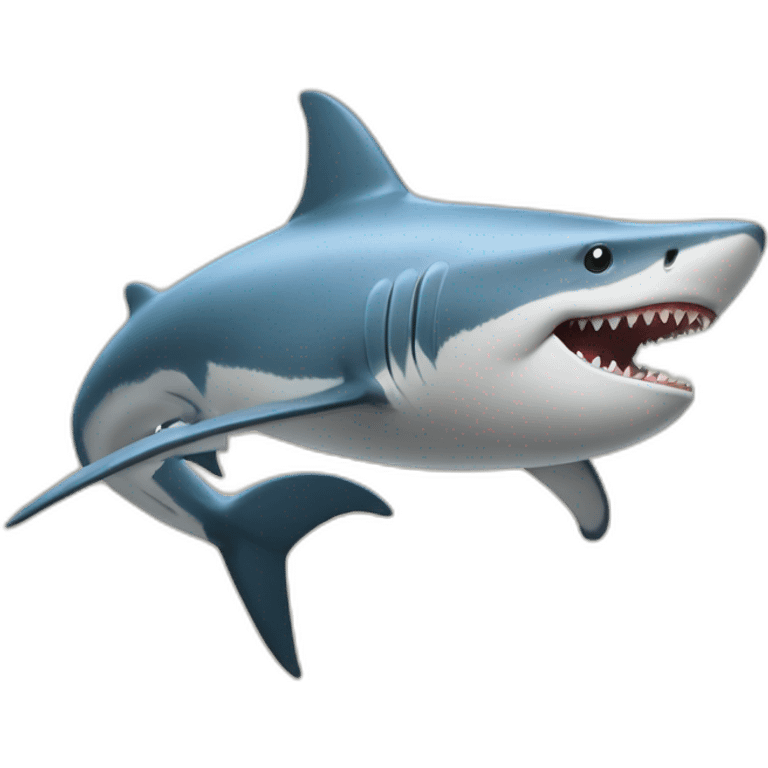 Dinausaure sur un requin emoji