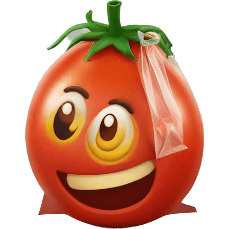 tomato in a candy bag to put on pizza emoji