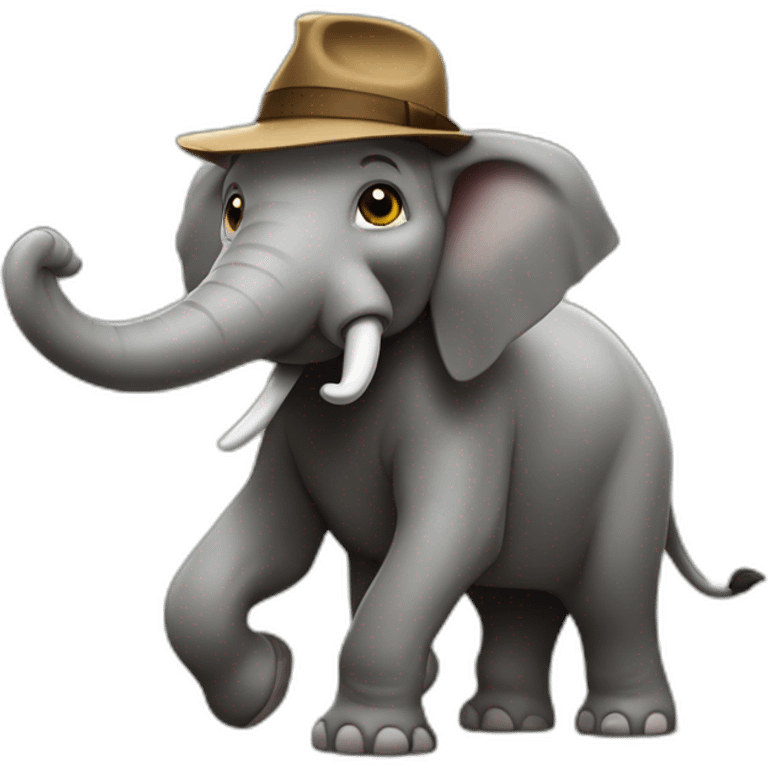 Indiana jones sur éléphant emoji