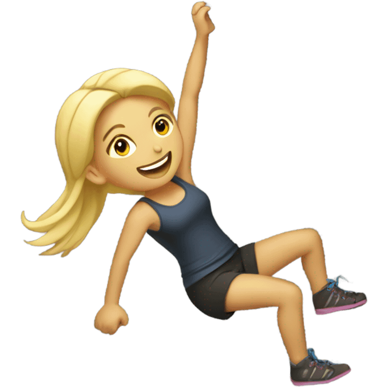 Blonde girl bouldering  emoji