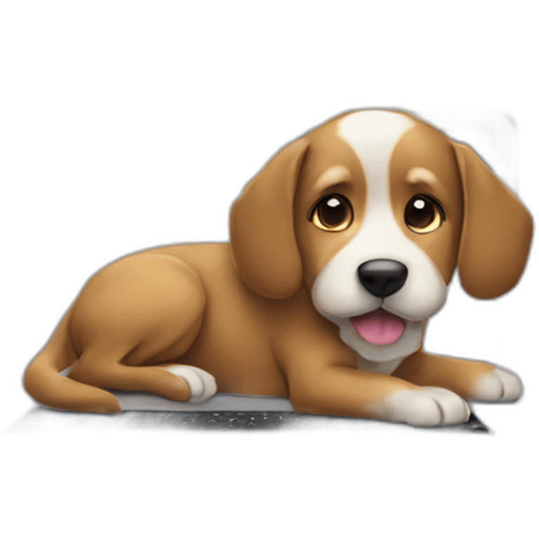 dog coding on a macbook emoji