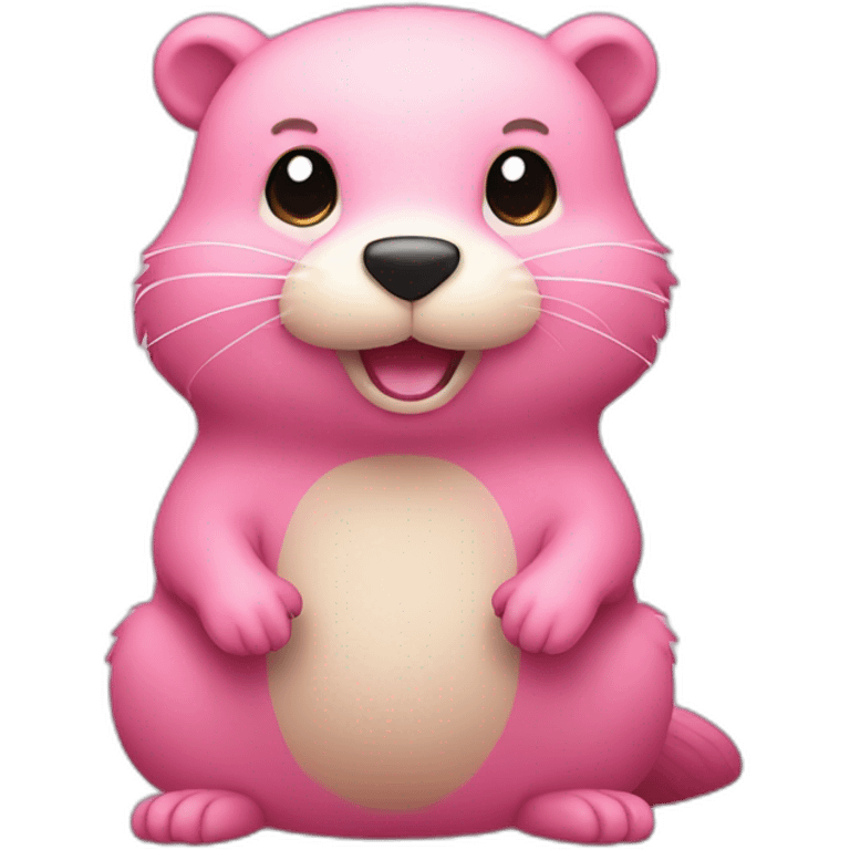 light-pink-fur-kawaii-beaver-with-big-tail emoji