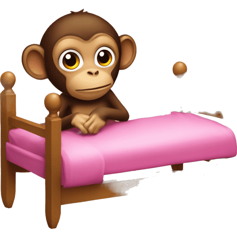 Monkey waring a pink bunk emoji