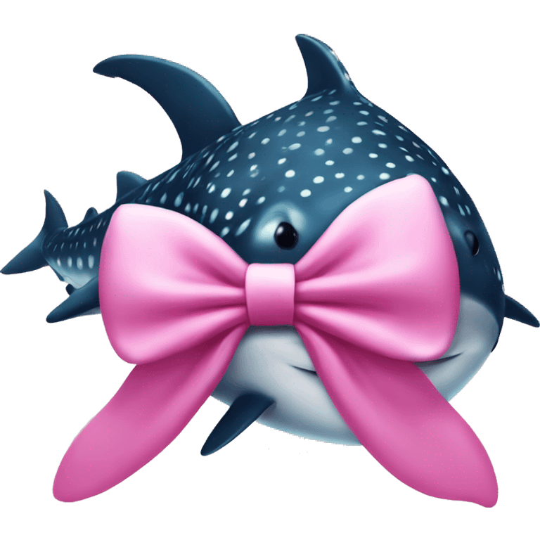 whale shark wearing a pink bow  emoji