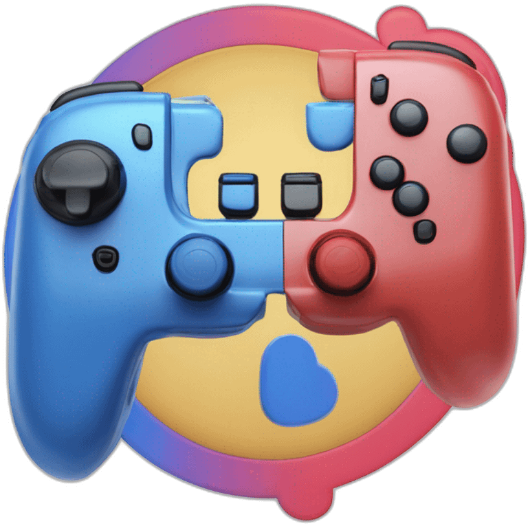 Nintendo Switch with Red and Blue Controllers emoji