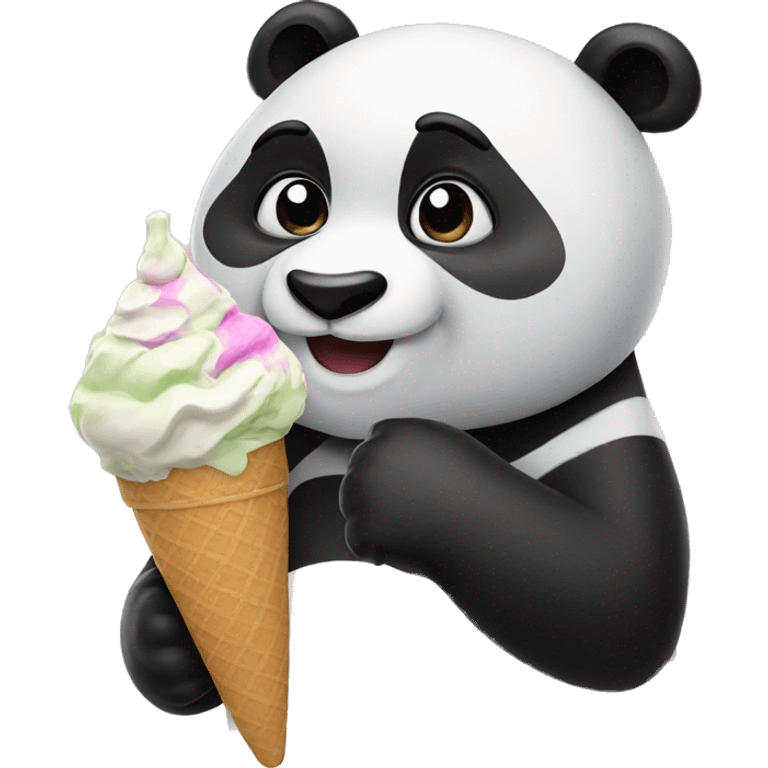 Panda eating ice cream emoji