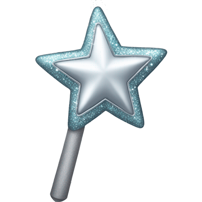 Silver sparkly star wand  emoji